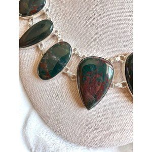 925 GODDESS Dragons Blood Bloodstone Necklace